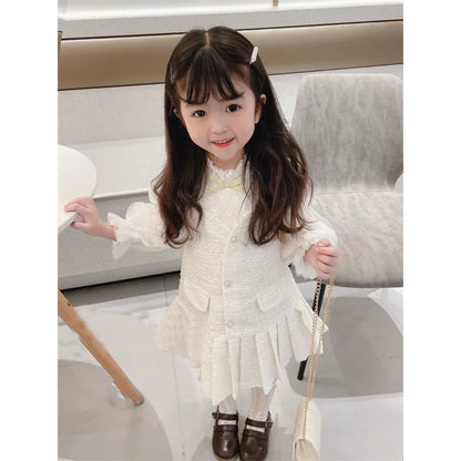 Girls' Fashionable Two-Piece Autumn Dress