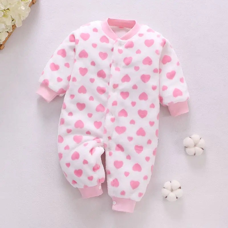 Baby Winter Flannel Romper Jacket For Girls