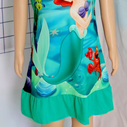 Girls Summer Mermaid Elsa Pajama Dress