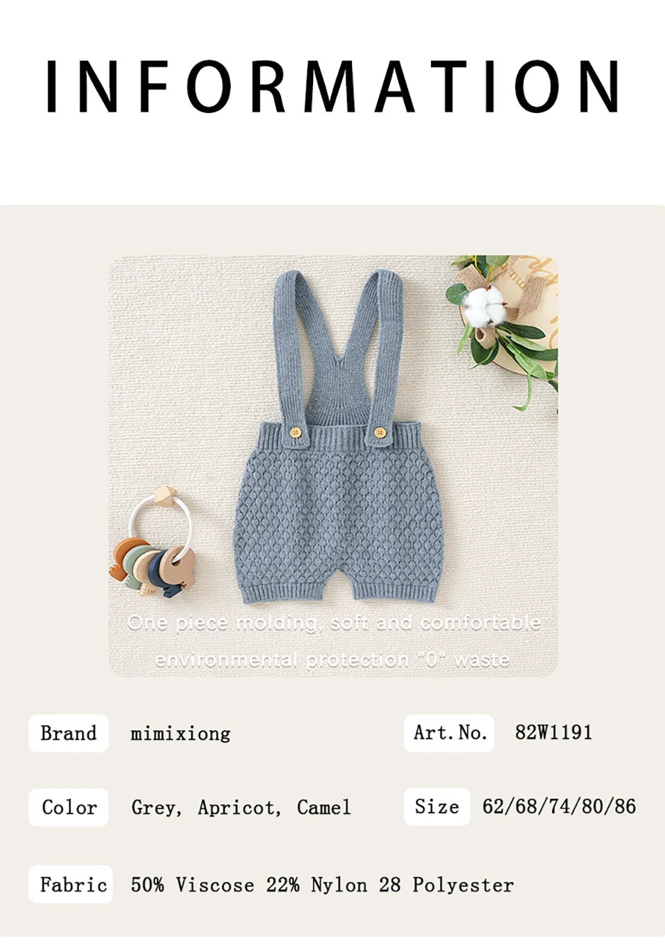 Newborn Baby Sleeveless Knitted Jumpsuits