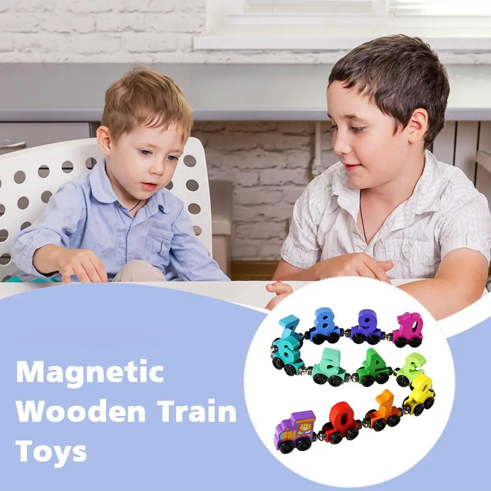 Toys - Car Lock Matching Toy - 3Y to 6Y - Wooden Magnetic Number Train Toys