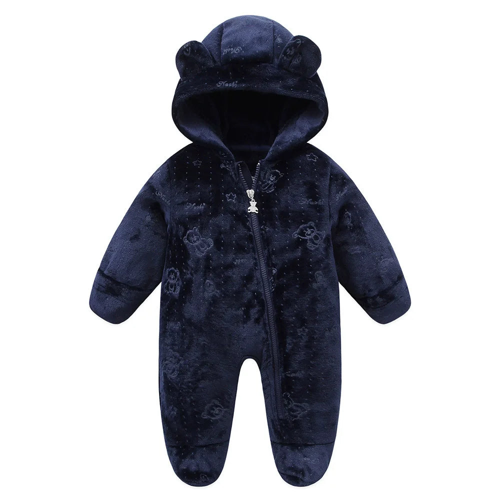Jumpsuits - Girl & Boy - 0 to 12m 🧸❄️ Unisex Warm Flannel Winter Jumpsuit