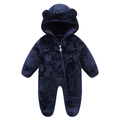 Jumpsuits - Girl & Boy - 0 to 12m 🧸❄️ Unisex Warm Flannel Winter Jumpsuit