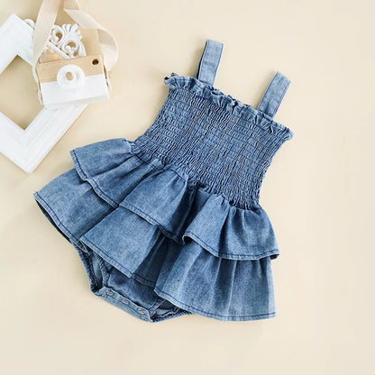 Baby Girl Ruffle Suspender Romper