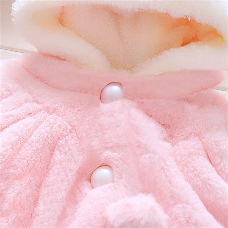 Tops - Autumn/Winter - Girls - Newborn-24M -🐰Bunny Ears Fleece Cape Jacket Main