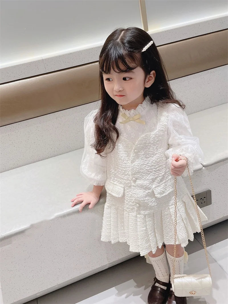 Girls' Fashionable Two-Piece Autumn Dress