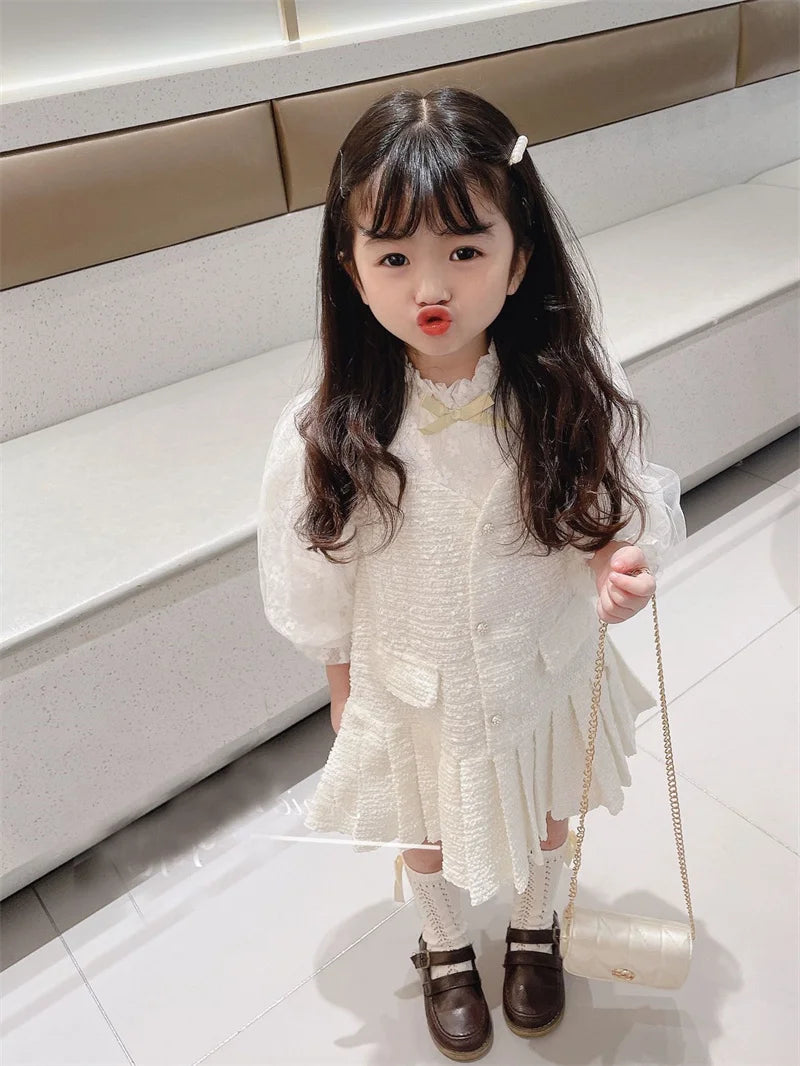 Girls' Fashionable Two-Piece Autumn Dress