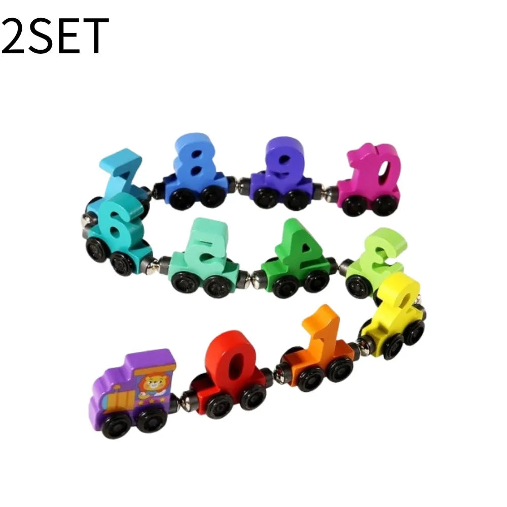 Toys - Car Lock Matching Toy - 3Y to 6Y - Wooden Magnetic Number Train Toys