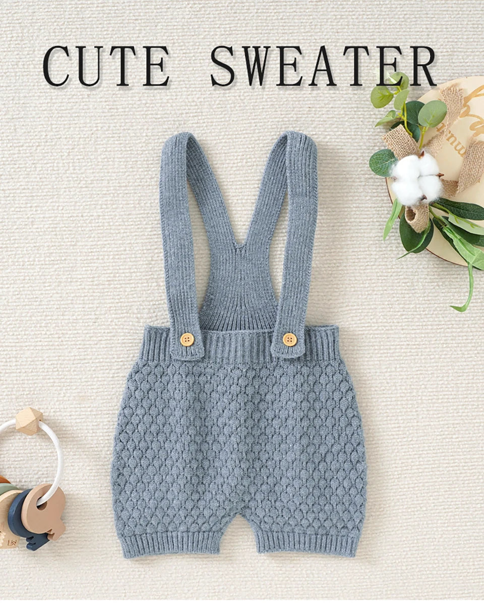 Newborn Baby Sleeveless Knitted Jumpsuits