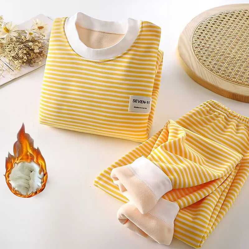 Matching - Sets - Winter - Boy - 6m to 5y❄️Snuggly Striped Pajama Set for Boys