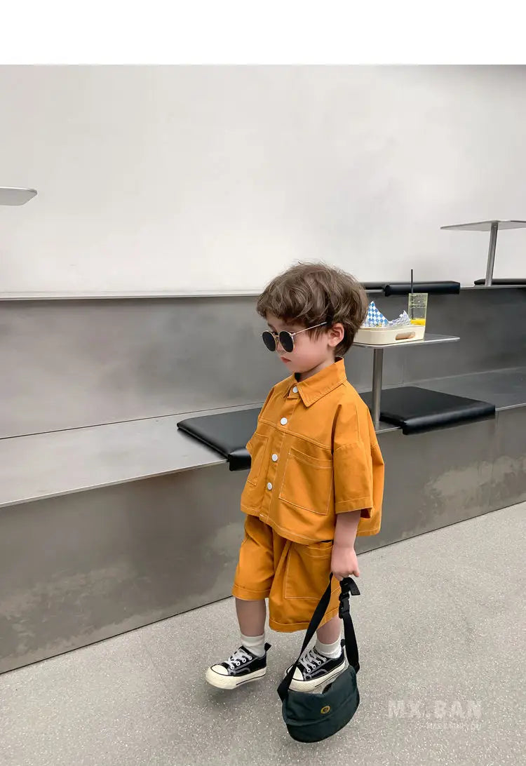 Baby Boy Summer Outfit - Shirt & Shorts 2-Piece