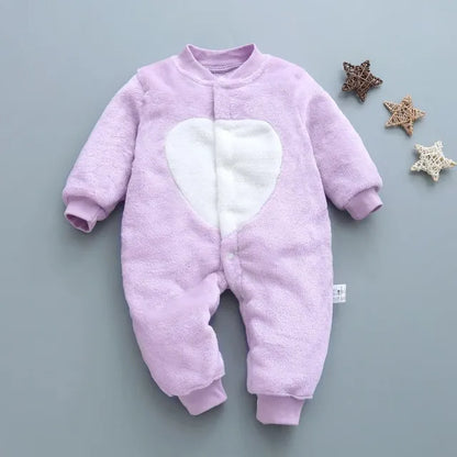 Baby Winter Dinosaur Fleece Romper