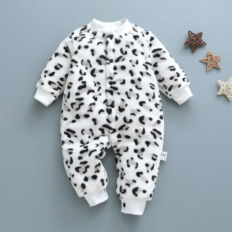 Baby Leopard Fleece Romper