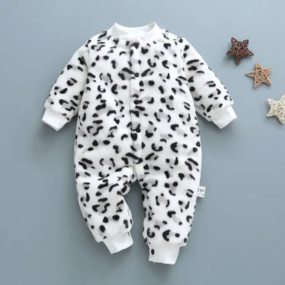 Baby Leopard Fleece Romper