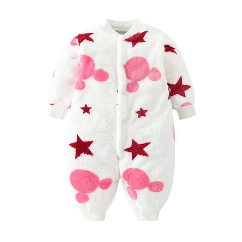 Baby Winter Flannel Romper Jacket For Girls