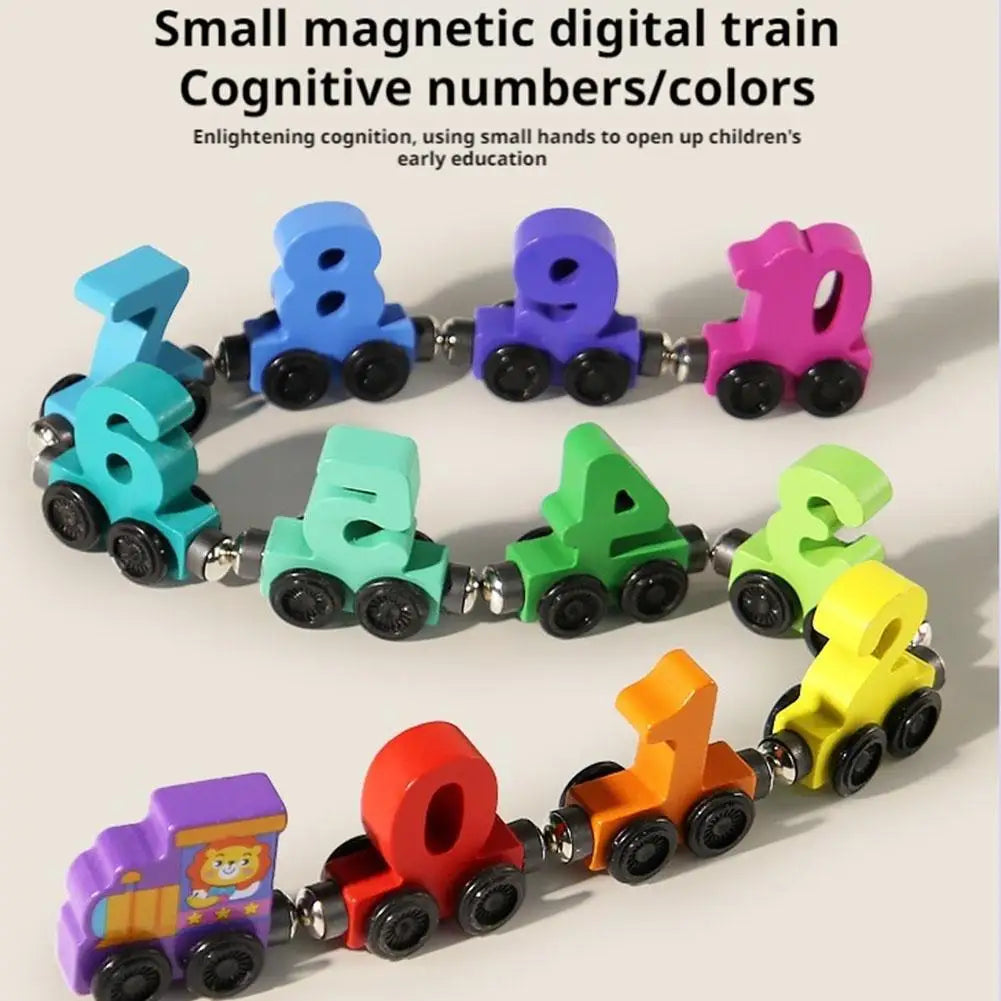 Toys - Car Lock Matching Toy - 3Y to 6Y - Wooden Magnetic Number Train Toys