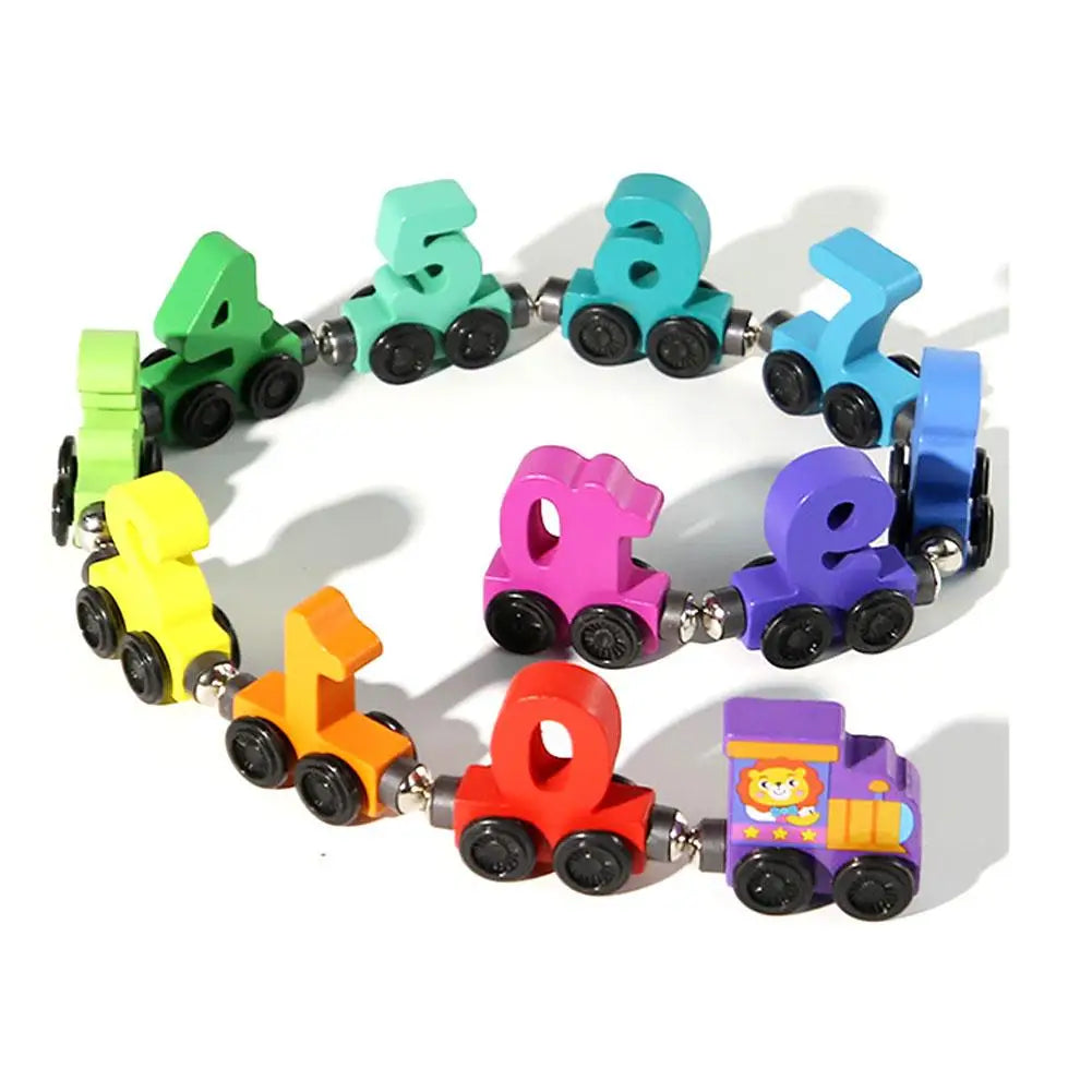 Toys - Car Lock Matching Toy - 3Y to 6Y - Wooden Magnetic Number Train Toys