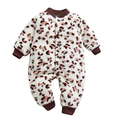 Baby Winter Dinosaur Fleece Romper