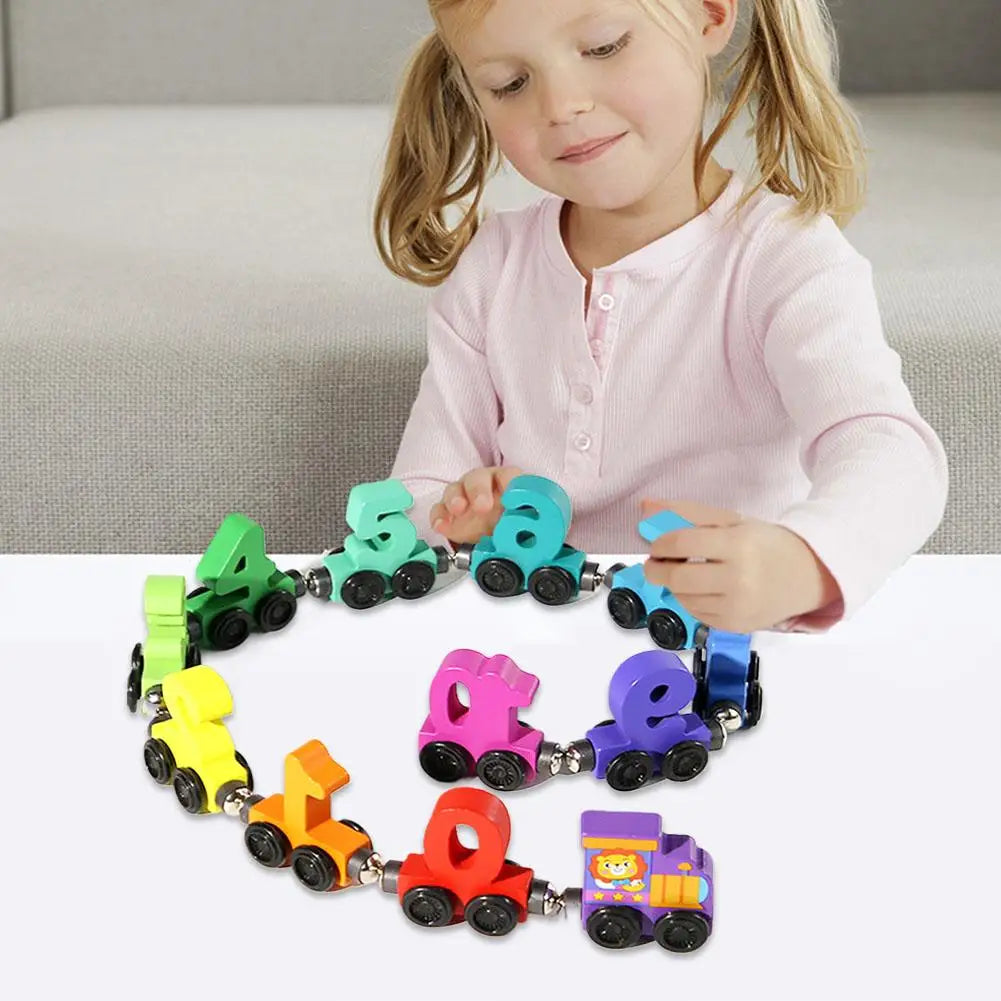 Toys - Car Lock Matching Toy - 3Y to 6Y - Wooden Magnetic Number Train Toys
