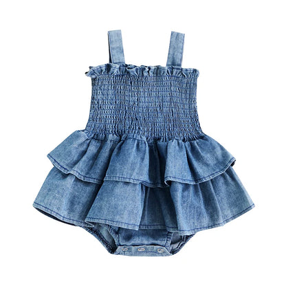 Baby Girl Ruffle Suspender Romper