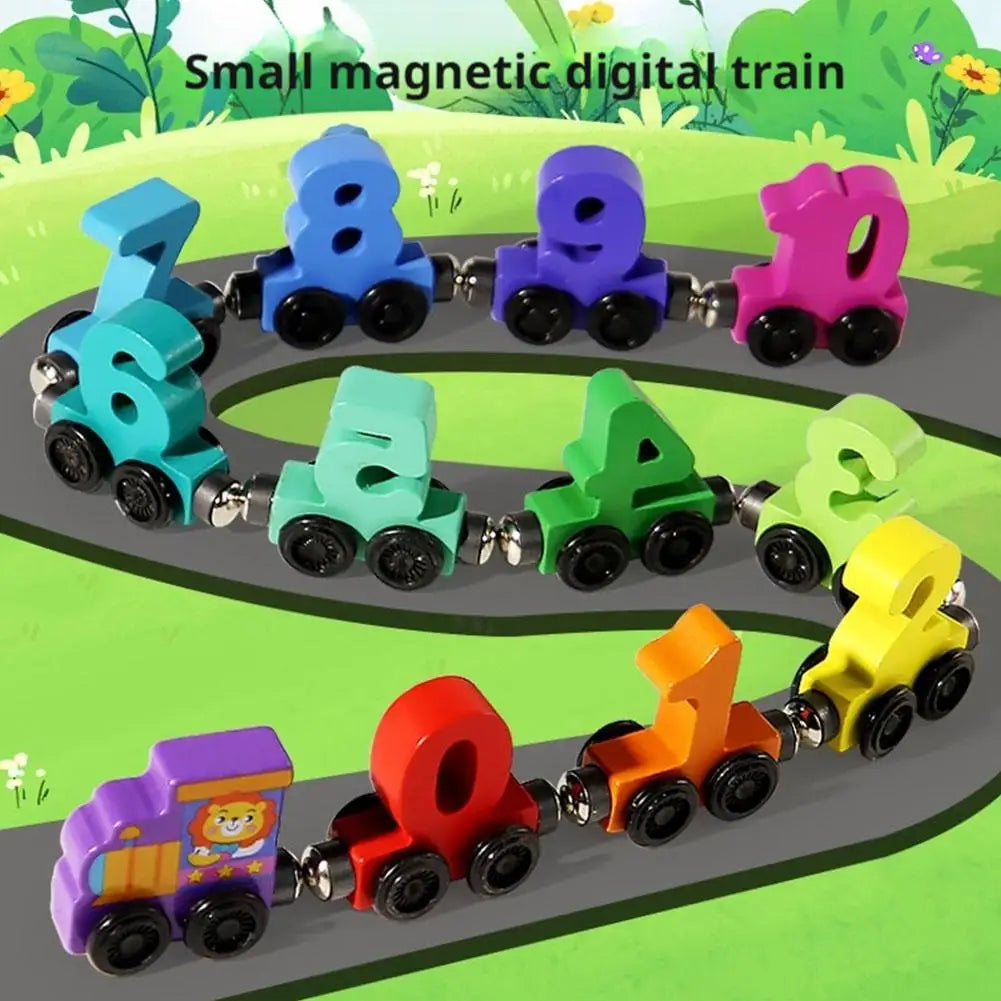 Toys - Car Lock Matching Toy - 3Y to 6Y - Wooden Magnetic Number Train Toys