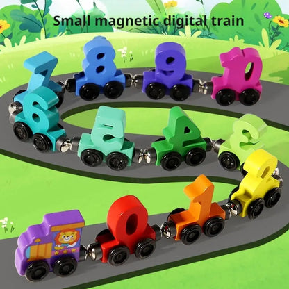 Toys - Car Lock Matching Toy - 3Y to 6Y - Wooden Magnetic Number Train Toys