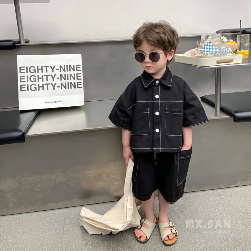 Baby Boy Summer Outfit - Shirt & Shorts 2-Piece