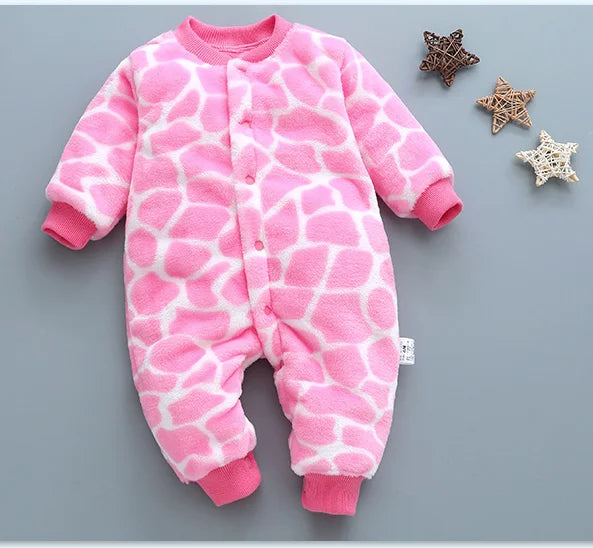 Baby Winter Dinosaur Fleece Romper