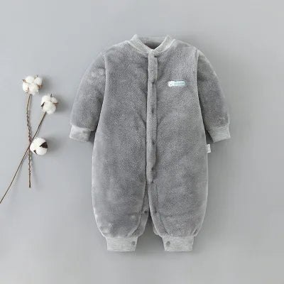 Baby Winter Dinosaur Fleece Romper