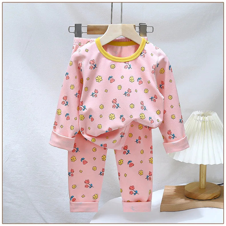 Spring Autumn Cartoon Kids Pajama Set