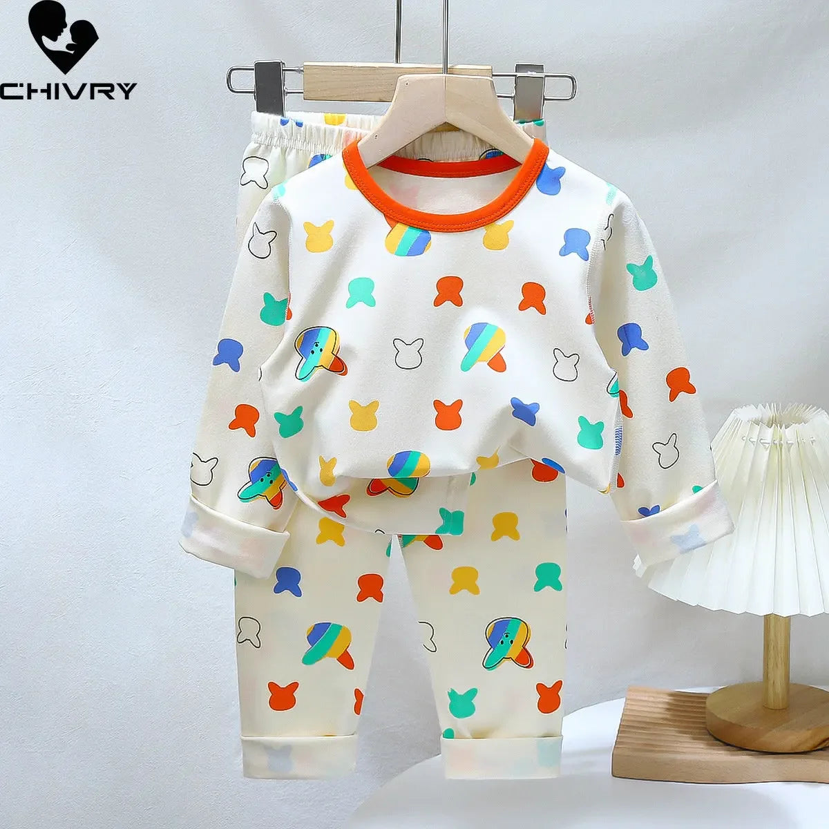 Spring Autumn Cartoon Kids Pajama Set