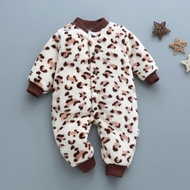 Baby Leopard Fleece Romper