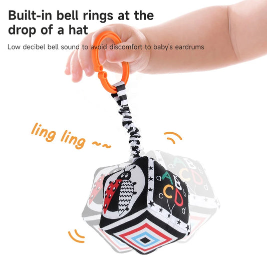Books - Baby PARENT-Child Learning By Soft Cloth Book - Level 1 - Early Learning – Newborn High Contrast Animal Hanging Rattle Sensory Toy – 1M to 36M