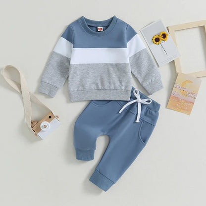 Matching - Sets - Autumn - Boy - 0 to 3y 🍂 Baby Boy Contrast 2-Piece Autumn Set
