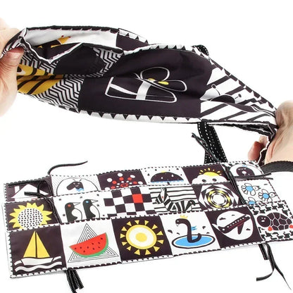 Books - Baby PARENT-Child Learning By Soft Cloth Book - Level 1 - Early Learning – 👶 High Contrast Black & White Animal Sensory Cloth Book