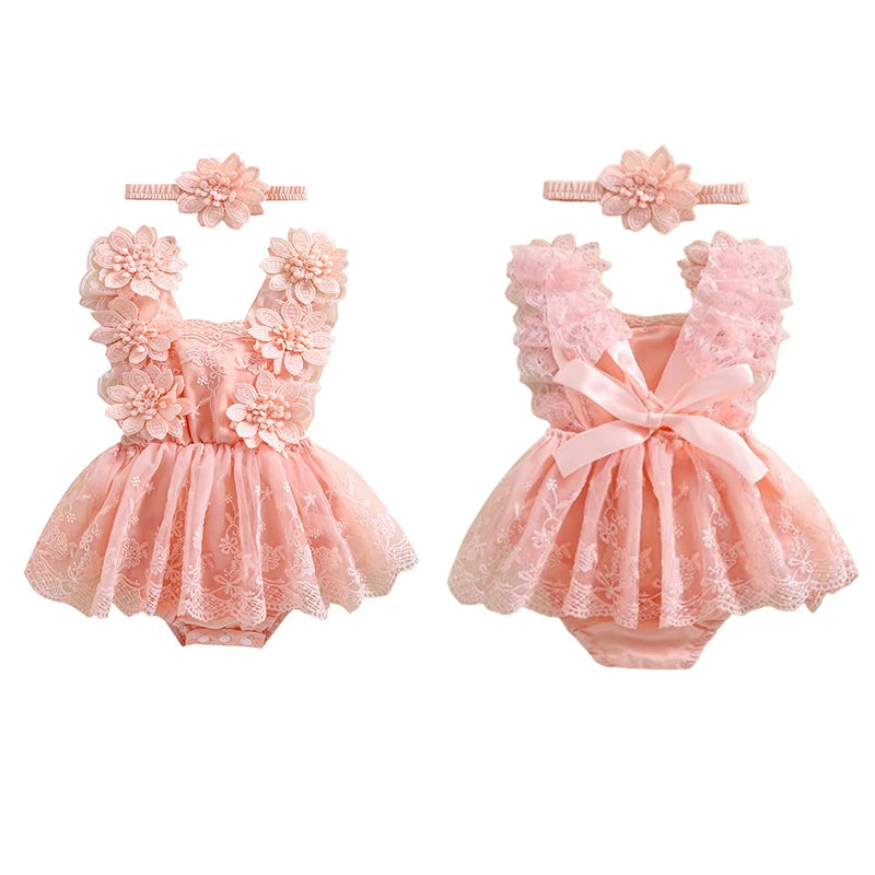 Bodysuits - Summer - Girl - 0 to 24m 👗 Floral Embroidery Baby Bodysuit Set