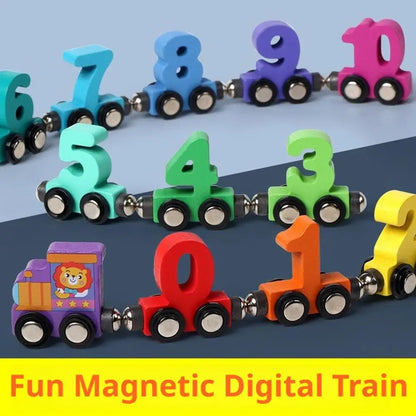 Toys - Car Lock Matching Toy - 3Y to 6Y - Wooden Magnetic Number Train Toys