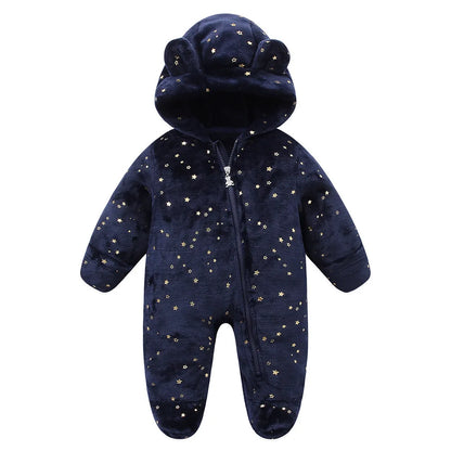 Jumpsuits - Girl & Boy - 0 to 12m 🧸❄️ Unisex Warm Flannel Winter Jumpsuit