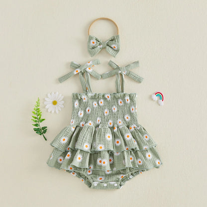 Bodysuits - Summer - Girl - 0 to 18m 👉 🌼 Daisy Tiered Baby Bodysuit Dress Set