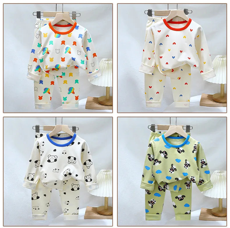 Spring Autumn Cartoon Kids Pajama Set