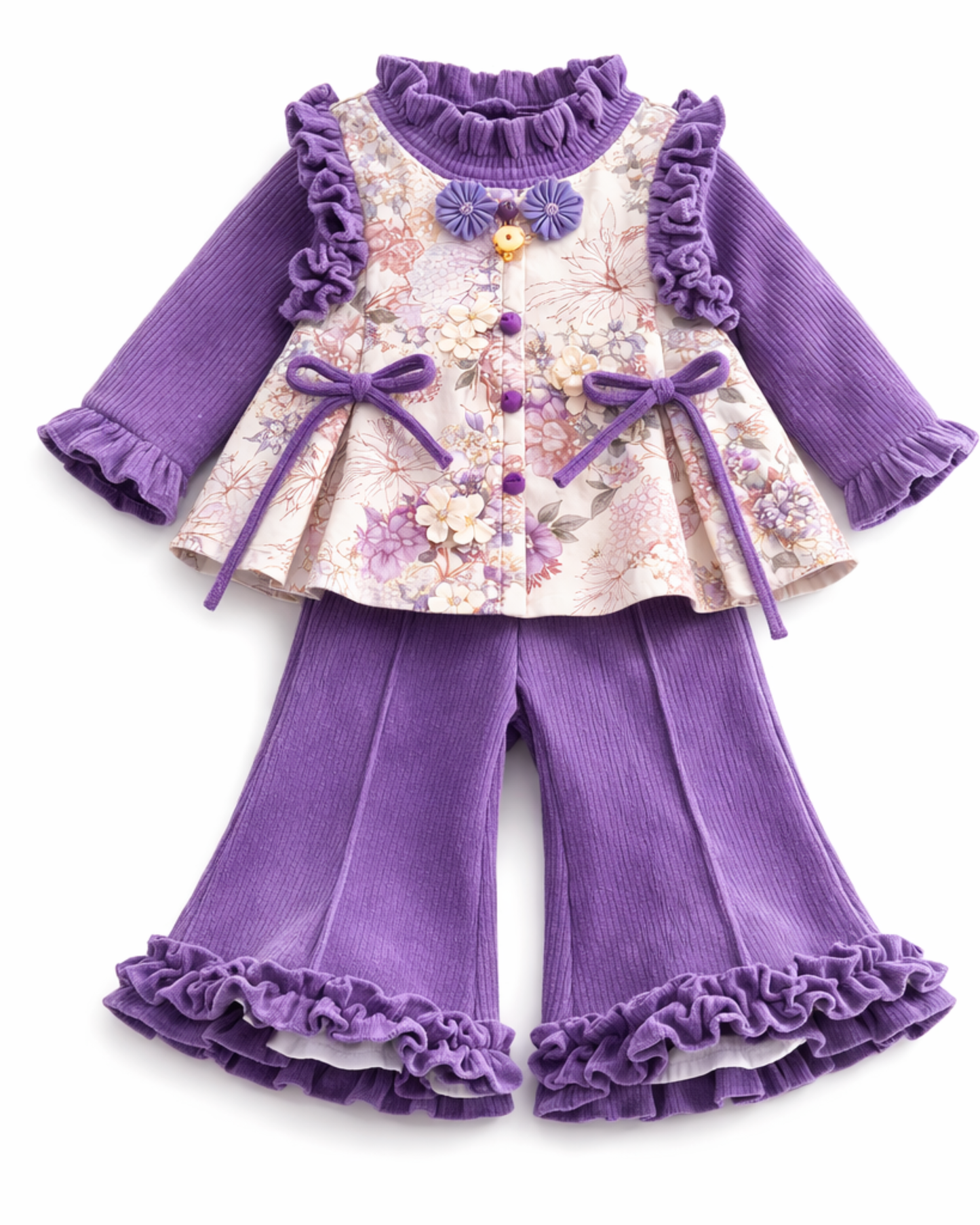 Matching - Sets - Autumn - Girl - 2y to 11y 🍂🌸 Girls Autumn–Winter Chinese Elegance 3-Piece Set