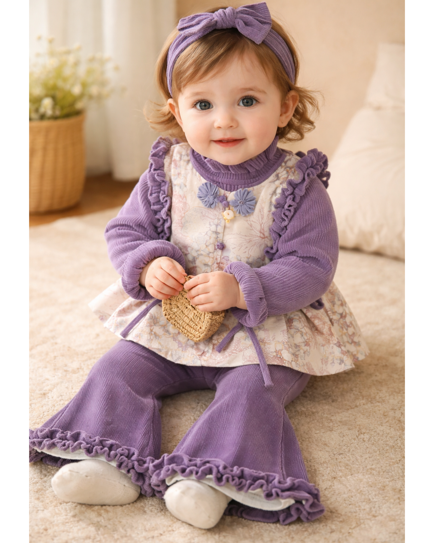 Matching - Sets - Autumn - Girl - 2y to 11y 🍂🌸 Girls Autumn–Winter Chinese Elegance 3-Piece Set
