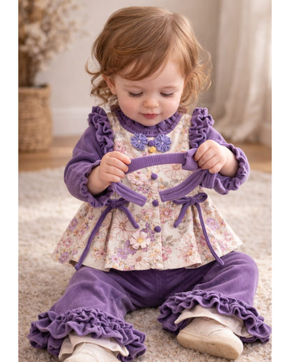 Matching - Sets - Autumn - Girl - 2y to 11y 🍂🌸 Girls Autumn–Winter Chinese Elegance 3-Piece Set