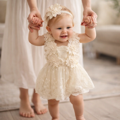 Bodysuits - Summer - Girl - 0 to 24m 👗 Floral Embroidery Baby Bodysuit Set