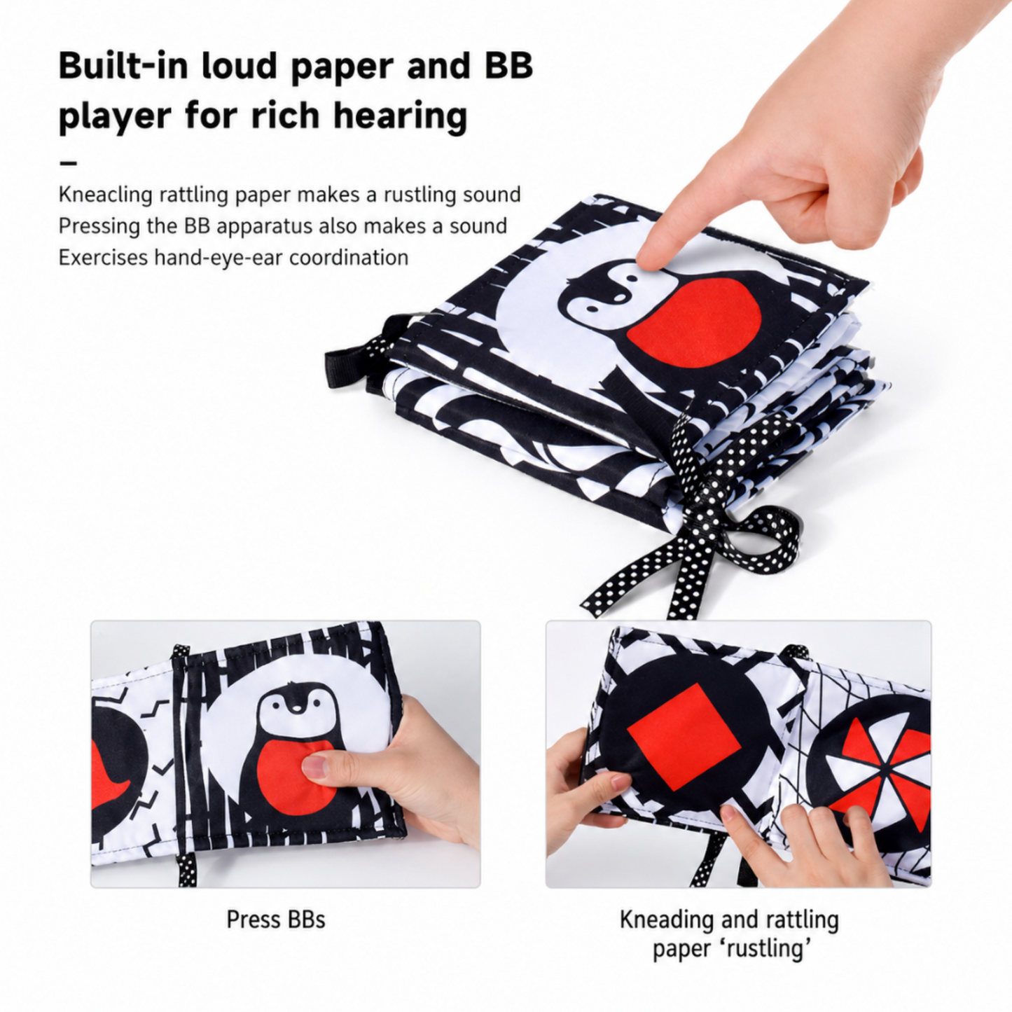 Books - Baby PARENT-Child Learning By Soft Cloth Book - 1m to 36m - 3D Touch & Feel High-Contrast Sensory Cloth Book