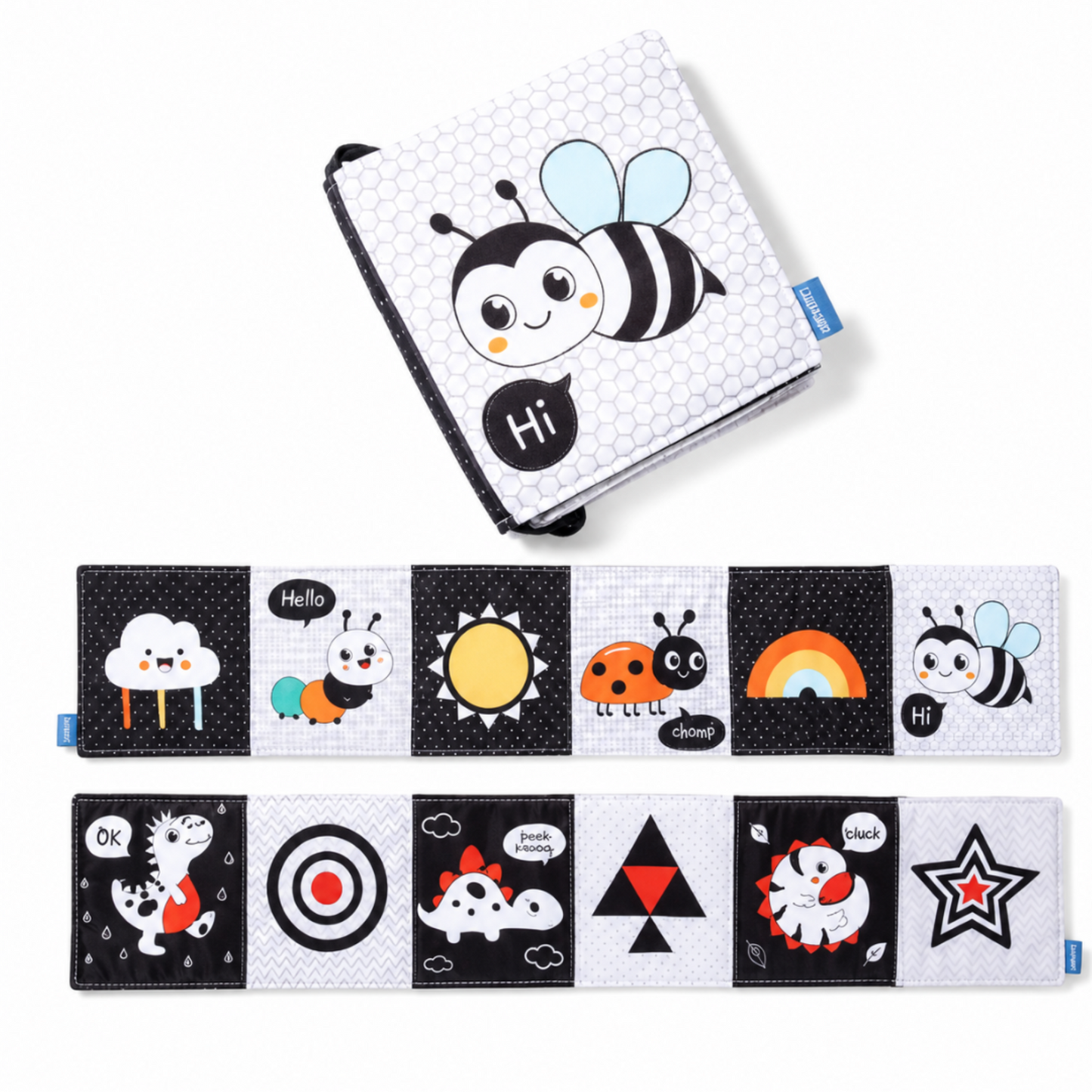 Books - Baby PARENT-Child Learning By Soft Cloth Book - 1m to 36m - 3D Touch & Feel High-Contrast Sensory Cloth Book