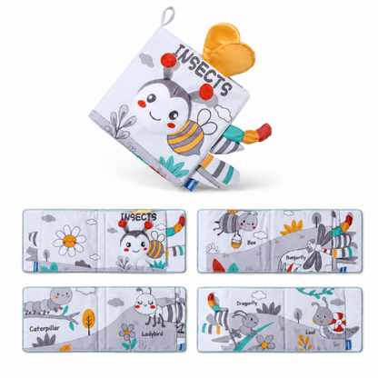 Books - Baby PARENT-Child Learning By Soft Cloth Book - 1m to 36m - 3D Touch & Feel High-Contrast Sensory Cloth Book