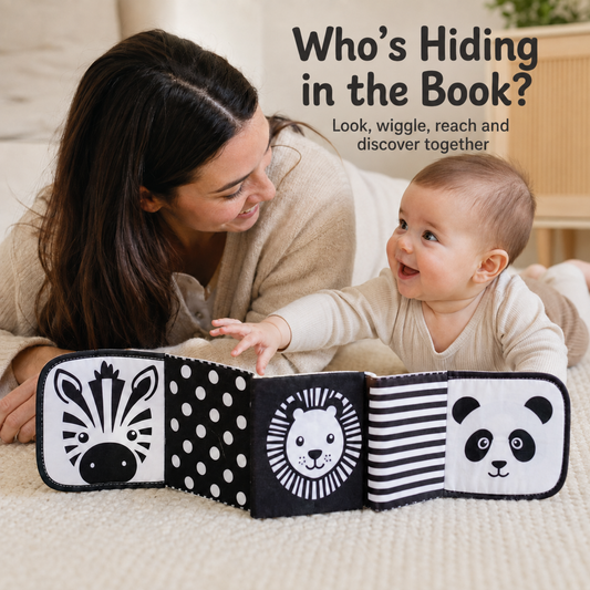 Books - Baby PARENT-Child Learning By Soft Cloth Book - 1m to 36m - 3D Touch & Feel High-Contrast Sensory Cloth Book