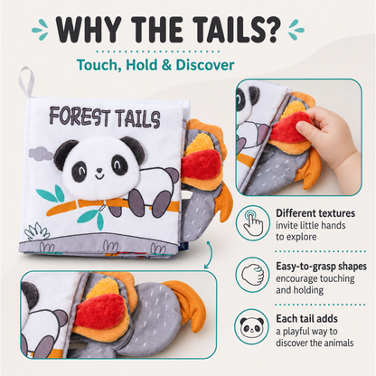 Books - Baby PARENT-Child Learning By Soft Cloth Book - 1m to 36m - 3D Touch & Feel High-Contrast Sensory Cloth Book