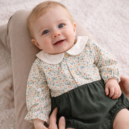 Bodysuits - Summer-Girl - 0 to 3y 🌸 Princess Floral Cotton Baby Bodysuit